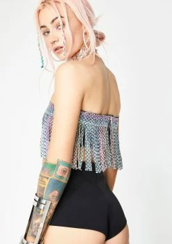 Cheapest 🛒 Jaded London Rainbow Diamante Belt Detail Hot Pants 🎁 10 Jaded London Rainbow Diamante Belt Detail Hot Pants