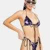 Jaded London Purple Lightning Print Triangle Bikini Top