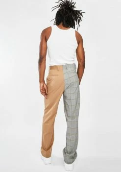 Jaded London Bottoms Spliced Check Loose Fit Trousers
