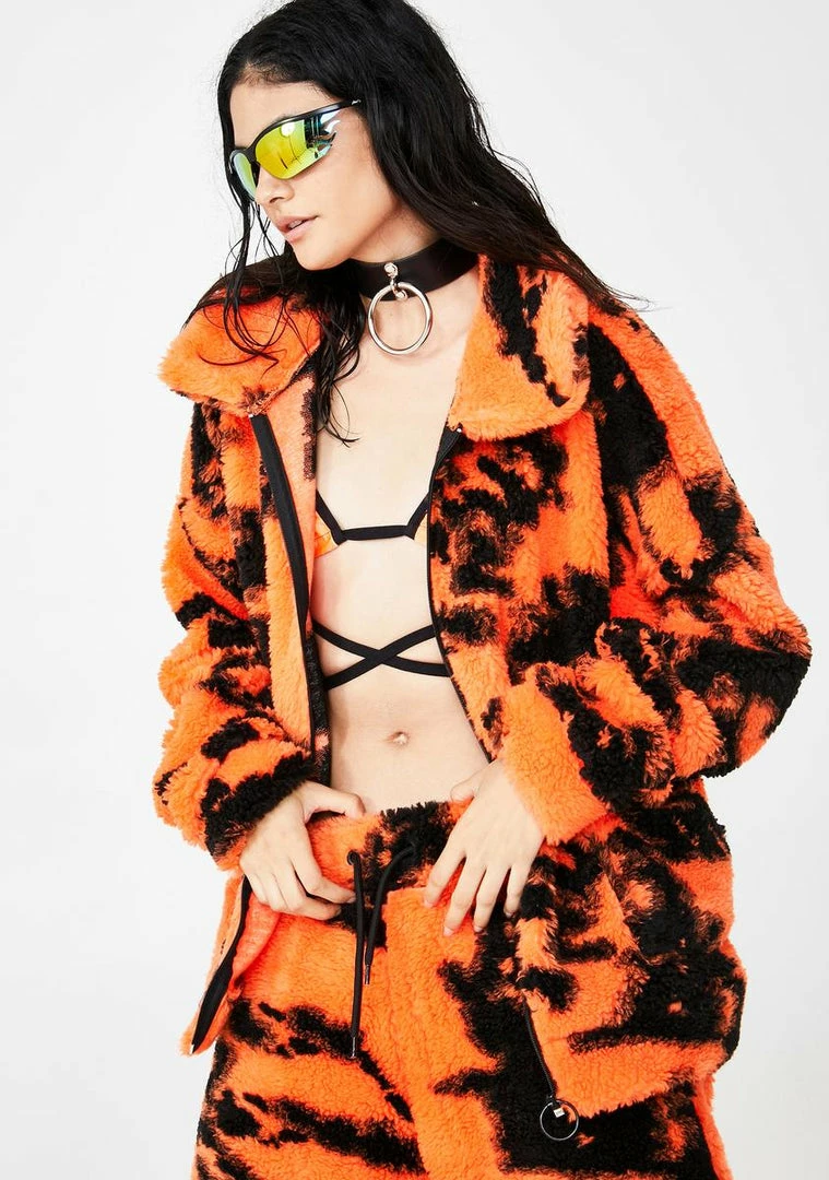 Budget ๐ Jaded London Orange Tie Dye Fleece Jacket ๐ 4 Jaded London Orange Tie Dye Fleece Jacket