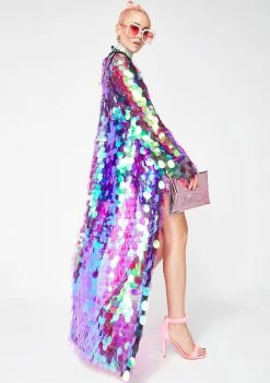 Jaded London Outerwear Sequin Maxi Kimono
