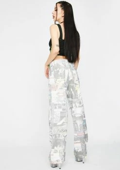 Jaded London Bottoms Mash Up Print Slouchy Jeans