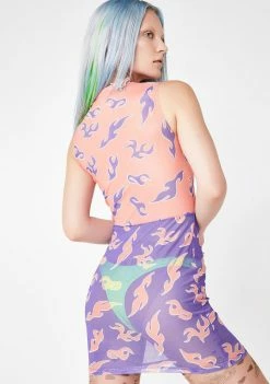 Jaded London Cut Out Mesh Beach Dress