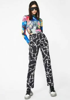 Jaded London Retro 80s Collage Print Bodysuit Tops