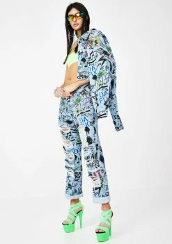 Top 10 β Jaded London Bottoms Graffiti Print Extreme Rip Denim π Jeans π 8 Jaded London Bottoms Graffiti Print Extreme Rip Denim Jeans