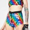 Jaded London Rainbow Sequin Hot Pants