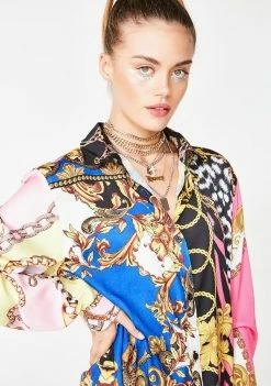 Buy 𧨠Jaded London Tops Mixed Scarf Print Oversized π Shirt β 9 Jaded London Tops Mixed Scarf Print Oversized Shirt