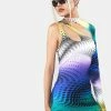 Jaded London Dresses Y2K Dot Swirl Print Asymmetric Dress