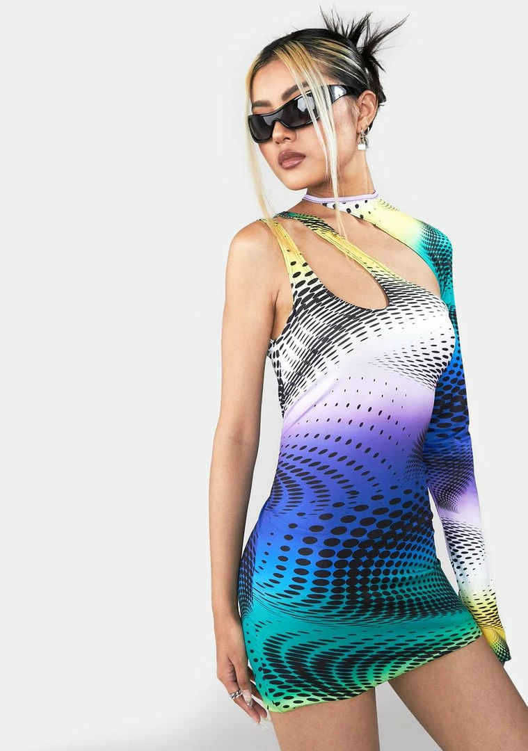 Wholesale π Jaded London π Dresses Y2K Dot Swirl Print Asymmetric π Dress π 3 Jaded London Dresses Y2K Dot Swirl Print Asymmetric Dress