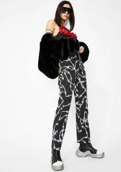 Jaded London Barbed Wire Print Boyfriend Jeans Bottoms