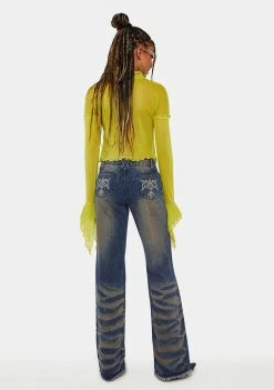 Jaded London After Hours Lace Up Jeans Boyfriend Jeans