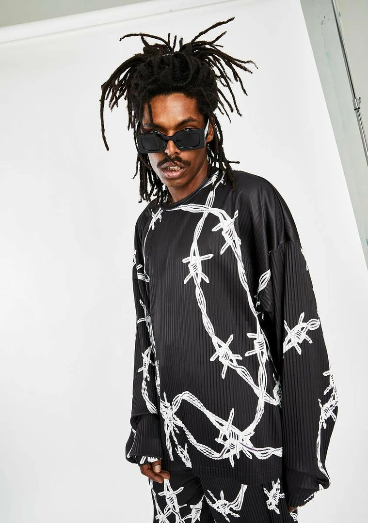 Best Pirce ๐ฏ Jaded London Barbed Wire Pleated Sweatshirt ๐ 4 Jaded London Barbed Wire Pleated Sweatshirt