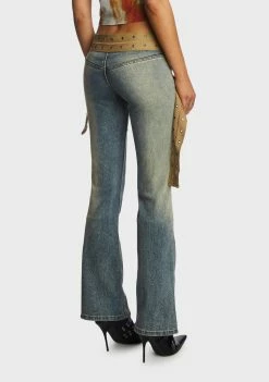 Jaded London Strap Up Stonewash Jeans Bottoms