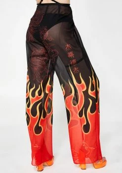 Jaded London Flame Print Beach Trousers