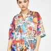 Jaded London Tops Comic Book Print Oversized Shirt