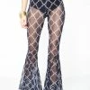 Jaded London Barbwire Mesh Flared Pants