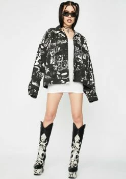 Jaded London Punk Rock Photograph Studded Denim Jacket