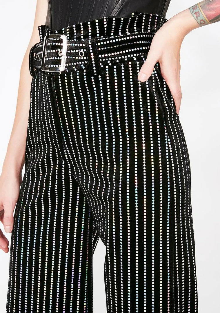 Cheapest 😀 Jaded London Sequin Stripe Velvet Wide Leg Trousers ❤️ 5 Jaded London Sequin Stripe Velvet Wide Leg Trousers