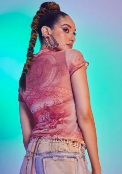 Hot Sale ✔️ Jaded London Vintage Banknote Mesh Top 😉 9 Jaded London Vintage Banknote Mesh Top