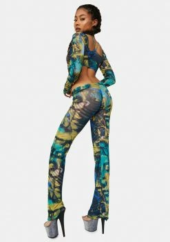 Hot Sale π€© Jaded London Abstract Burn Print Mesh Bootcut Trousers π 9 Jaded London Abstract Burn Print Mesh Bootcut Trousers