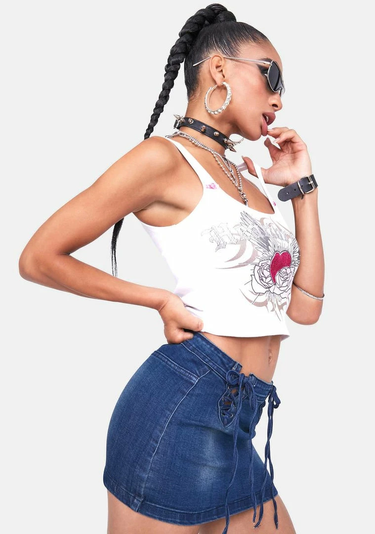 Cheapest ⌛ Jaded London Heartbreaker Graffiti Print & Rhinestone Rib Cami Top Tops 🥰 4 Jaded London Heartbreaker Graffiti Print & Rhinestone Rib Cami Top Tops