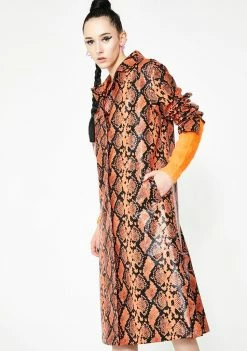 Jaded London Vinyl Long Coat Outerwear