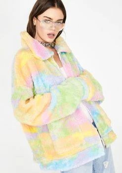 Jaded London Rainbow Fleece Jacket