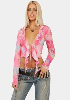 Jaded London Tops Azalea Frill Crop Top