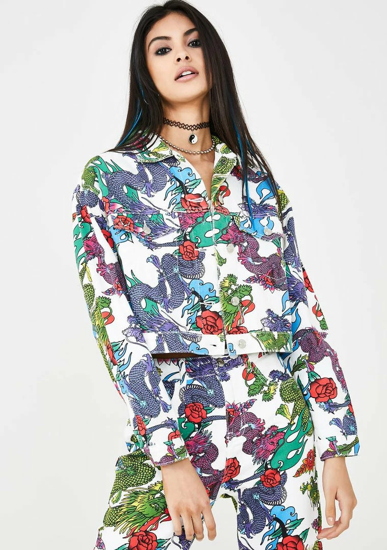 Top 10 ๐ Jaded London Outerwear White Dragon Print Denim Jacket โ 3 Jaded London Outerwear White Dragon Print Denim Jacket