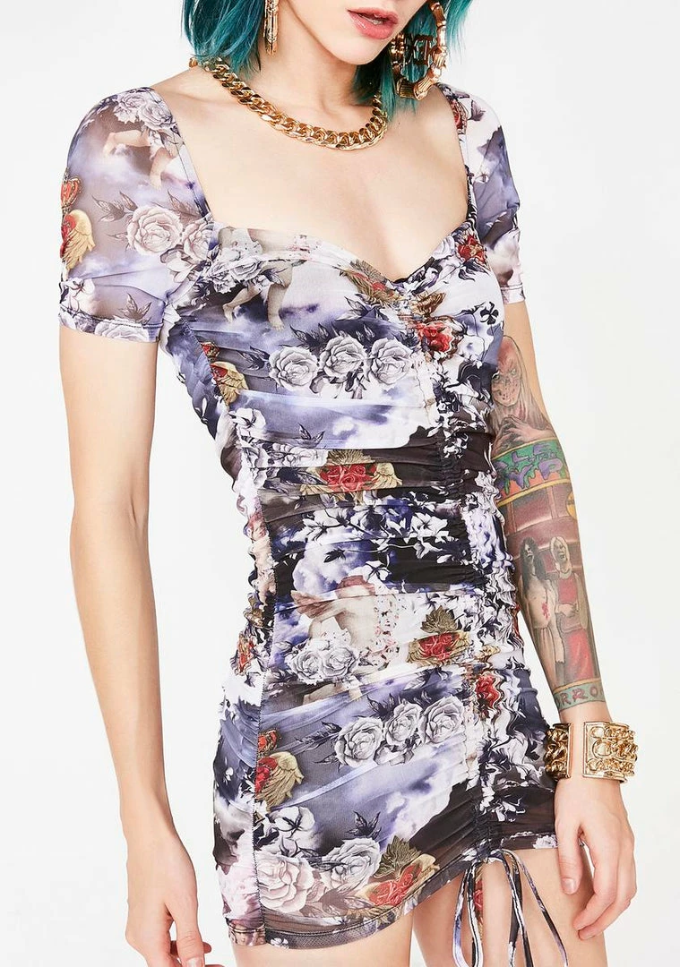 Cheapest π₯ Jaded London Cherub Print Ruched Mesh Mini π Dress π₯° 5 Jaded London Cherub Print Ruched Mesh Mini Dress