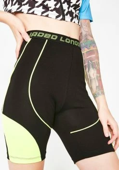 Jaded London Bottoms Neon Panelled Cycling Shorts