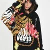 Jaded London Vortex Graffiti Print Oversized Hoodie Tops
