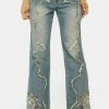 Hot Sale 👏 Jaded London Boyfriend 👖 Jeans Crimson Rose Embroidered 👖 Jeans ✔️ 2 Jaded London Boyfriend Jeans Crimson Rose Embroidered Jeans