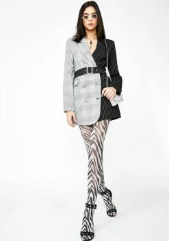Jaded London Half & Half Blazer Dress With Diamante Belt