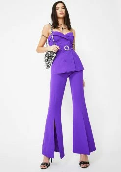 Promo π Jaded London Purple Split Front Flared Leg Trousers π 8 Jaded London Purple Split Front Flared Leg Trousers