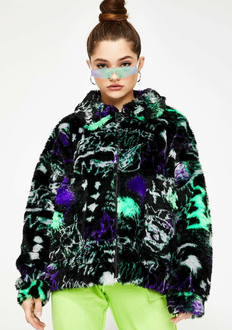 Coupon π Jaded London Graffiti Print Oversized Fleece Jacket Outerwear β 3 Jaded London Graffiti Print Oversized Fleece Jacket Outerwear