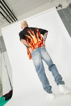 Jaded London Light Blue Distressed Skate Jeans