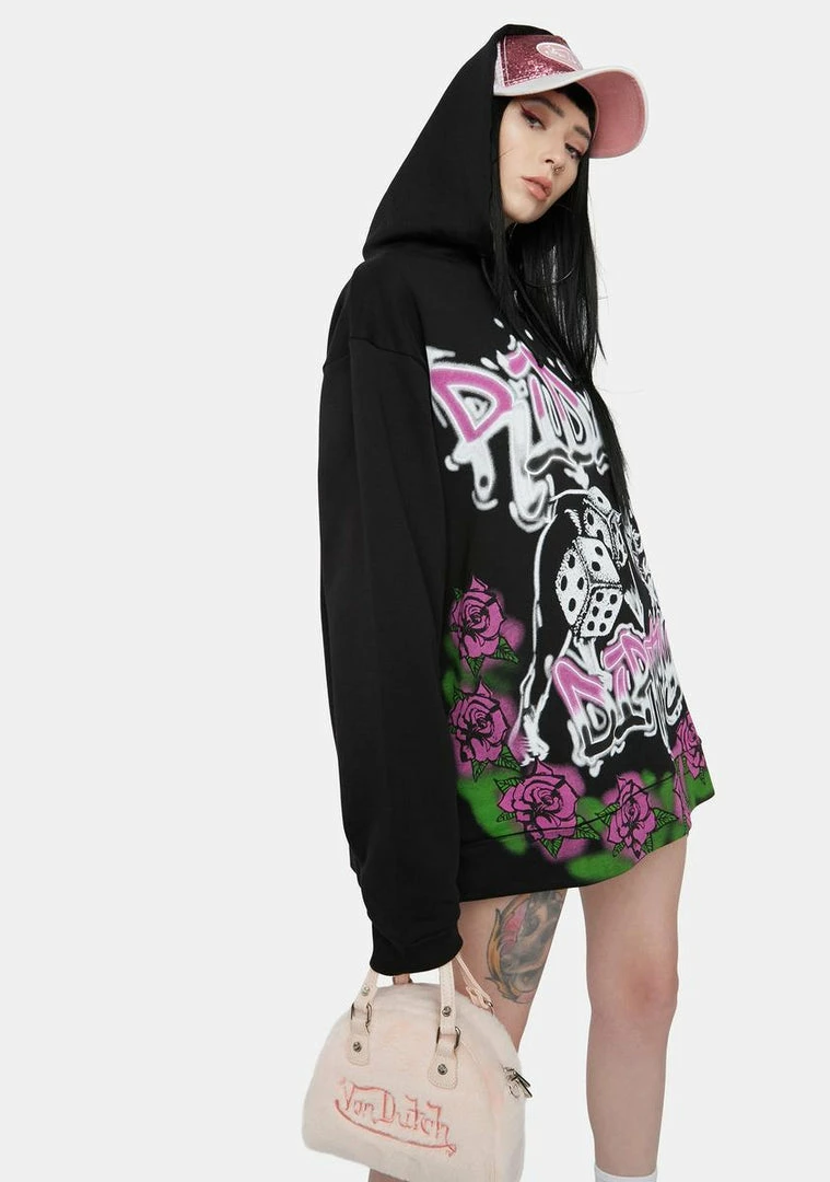 Cheapest π Jaded London Ridin' Dirty Graffiti Print Oversized Hoodie Tops π 4 Jaded London Ridin' Dirty Graffiti Print Oversized Hoodie Tops