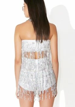 Jaded London Bottoms Sequin Fringe Shorts