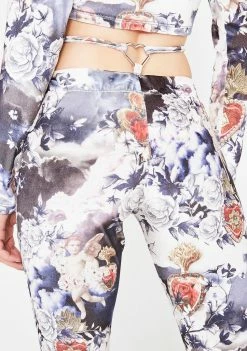 Outlet π₯° Jaded London Bottoms Cherub Print Velvet Flares With Heart Thong Detail π₯° 9 Jaded London Bottoms Cherub Print Velvet Flares With Heart Thong Detail