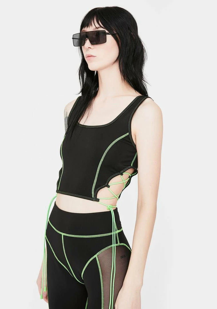 Cheapest π Jaded London Green & Black Lace Up Sports Bra Active β€οΈ 4 Jaded London Green & Black Lace Up Sports Bra Active