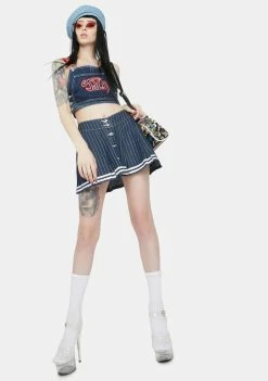 Cheapest π Jaded London Bottoms Pinstripe Denim Cheerleader π Skirt π 8 Jaded London Bottoms Pinstripe Denim Cheerleader Skirt