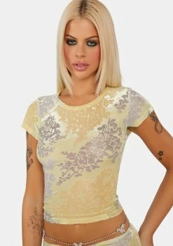 Jaded London Devore Dusk Tee Crop Tee