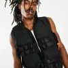Jaded London Outerwear Black Nylon Utility Vest
