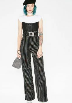 Cheapest 😀 Jaded London Sequin Stripe Velvet Wide Leg Trousers ❤️ 7 Jaded London Sequin Stripe Velvet Wide Leg Trousers