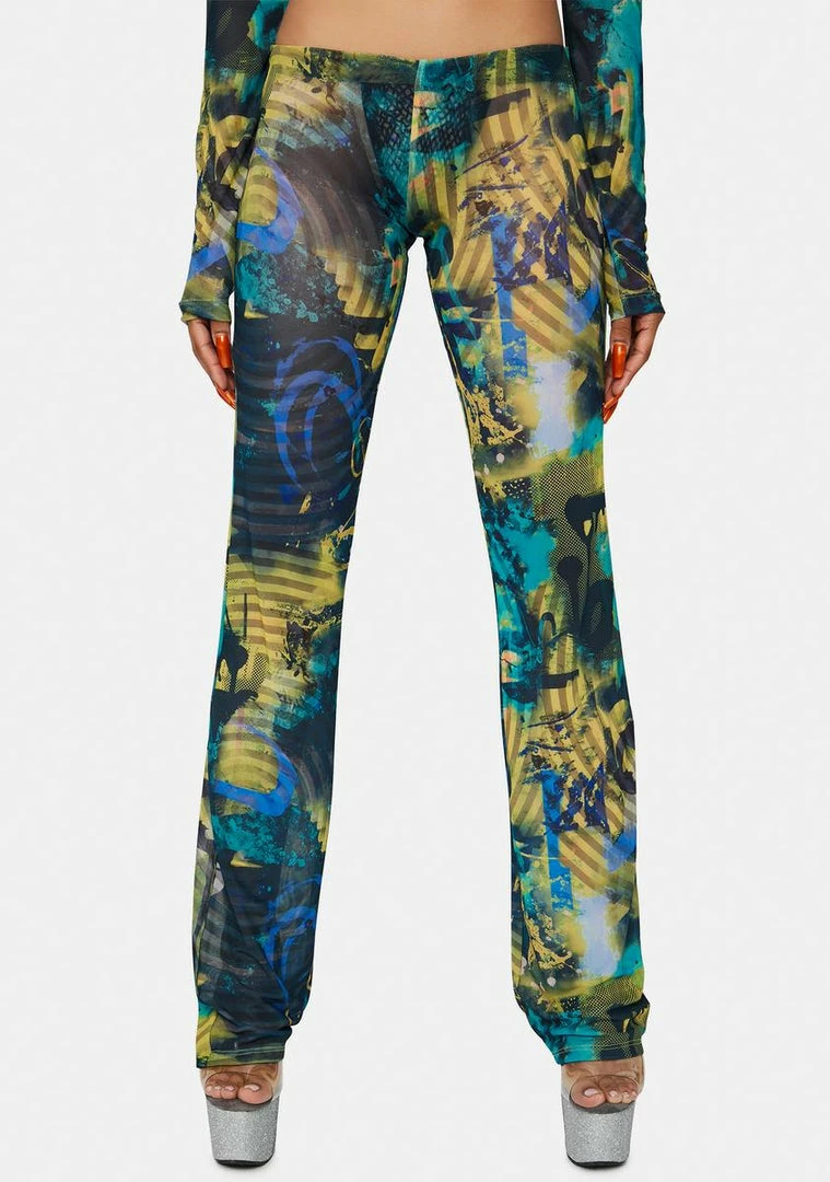Hot Sale π€© Jaded London Abstract Burn Print Mesh Bootcut Trousers π 3 Jaded London Abstract Burn Print Mesh Bootcut Trousers