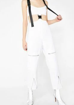 Jaded London Jumpsuits & Rompers White Cut Out Cargo Jumpsuit
