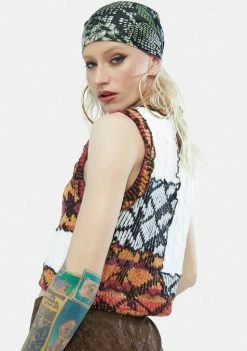 Jaded London Cut And Sew Knitted Vest Tops