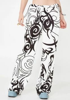 Jaded London Bottoms Tribal Print Wide Leg Pants