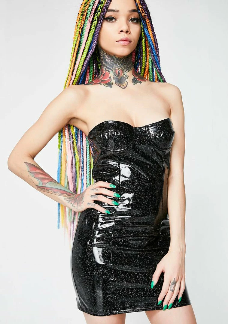 Coupon 🎁 Jaded London Glitter Vinyl Corset Mini 👗 Dress 🎁 3 Jaded London Glitter Vinyl Corset Mini Dress